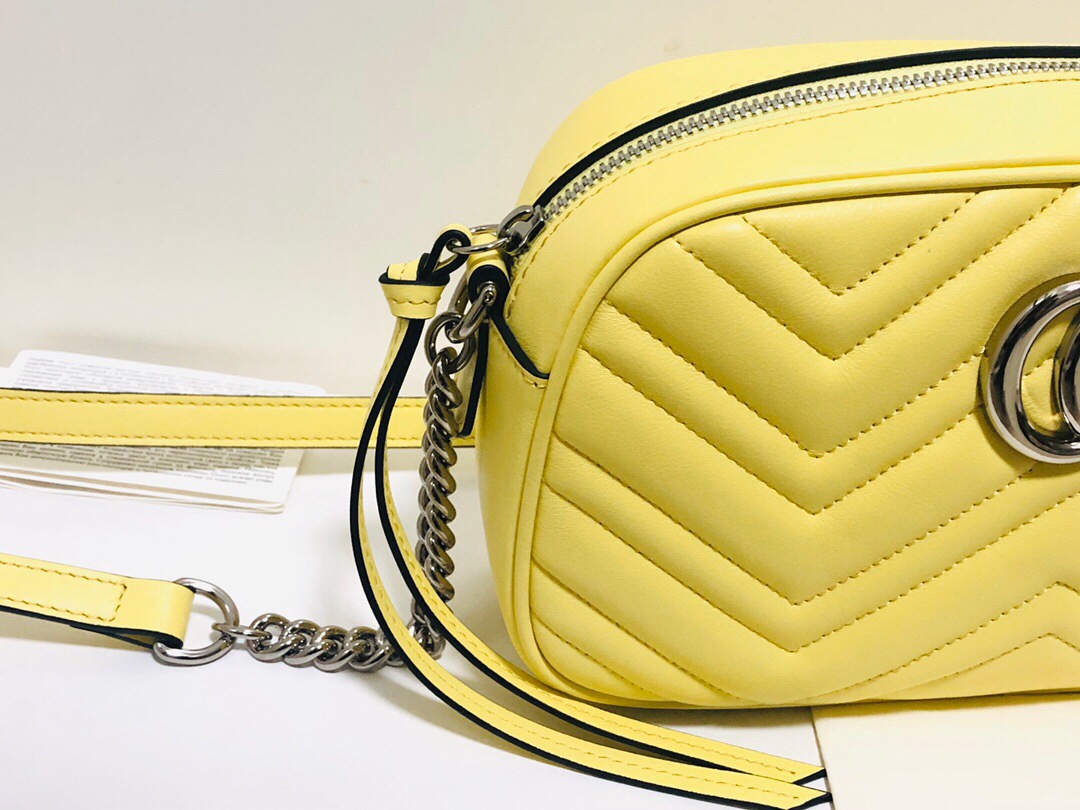 Marmont Small Matelasse Shoulder Bag 447632 Yellow